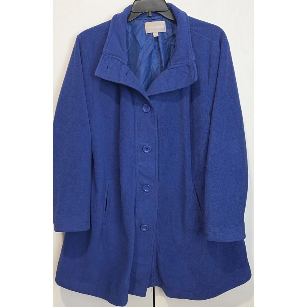 Woman Within Womens Coat Single Breasted Lined Blue Size 1X